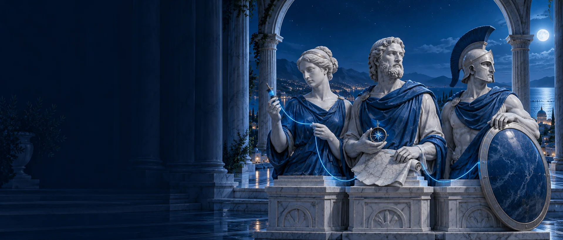 Penelope, Odysseus e Ares in un tempio di marmo blu: recupero, coordinamento e risposta agli incidenti